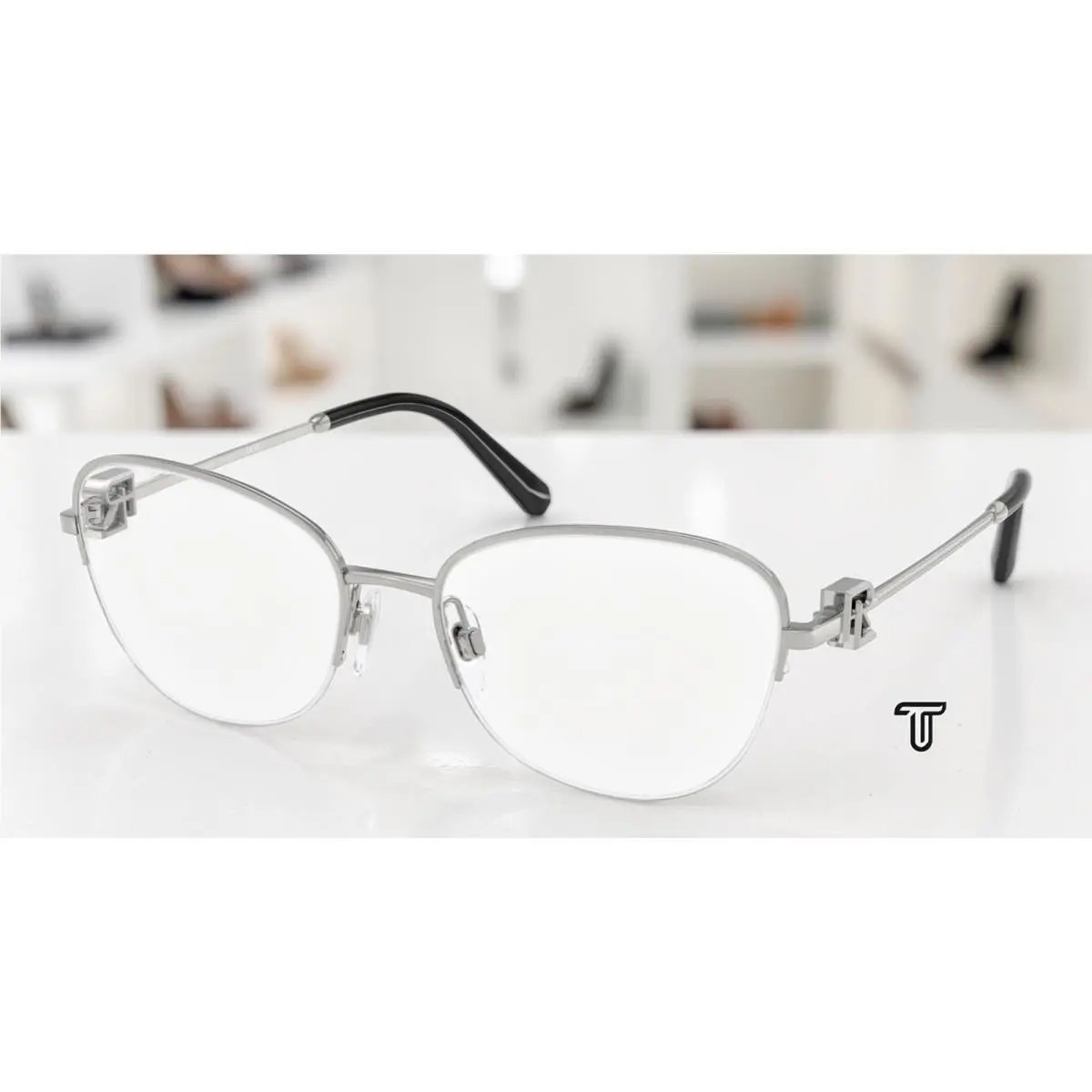 Ralph Lauren RL5129 9001 Shiny Silver Demo Lens 54 mm Women`s Eyeglasses