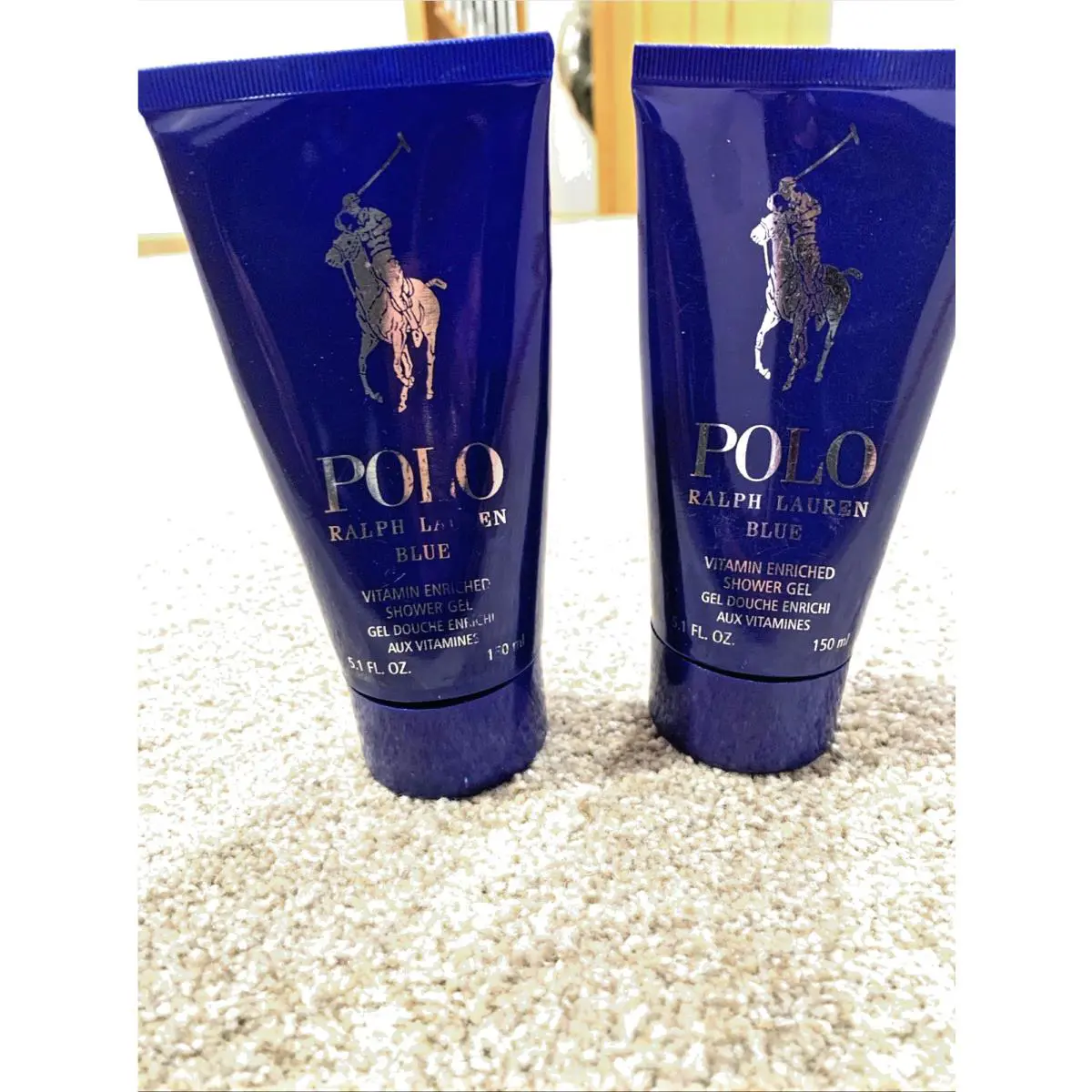 Lot of 2 Rare Polo Ralph Lauren Blue Vitamin Enriched Shower Gel Men 5.1oz 150ml