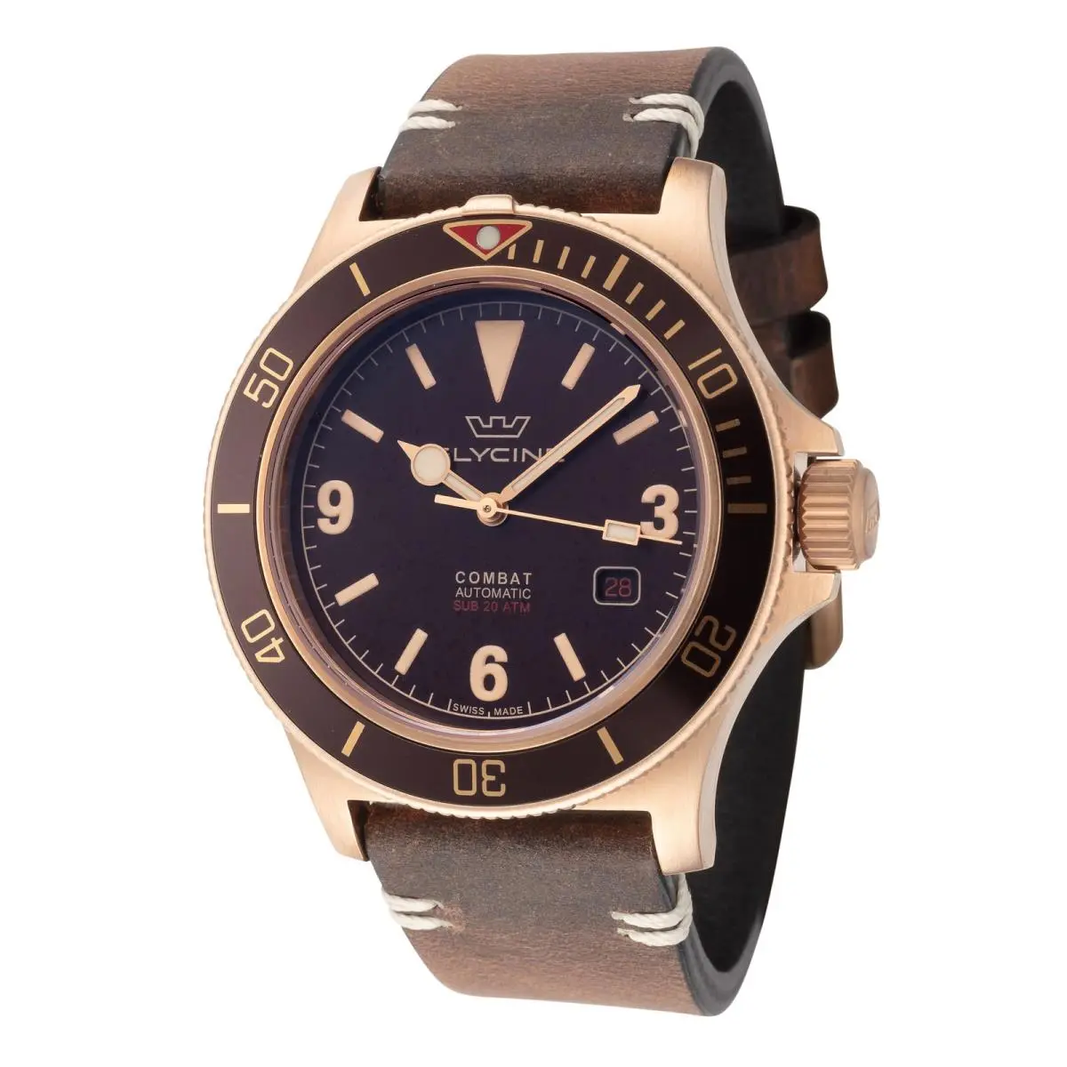 Glycine Men`s Combat Sub Bronze Vintage 42mm Automatic Watch GL0420