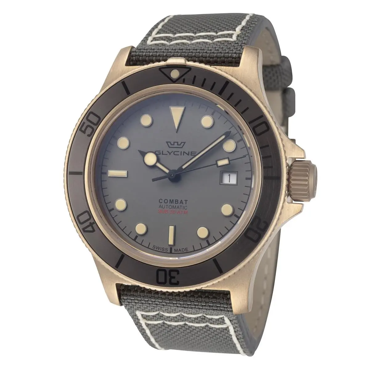 Glycine Men`s Combat Sub Bronze 42mm Automatic Watch GL0390