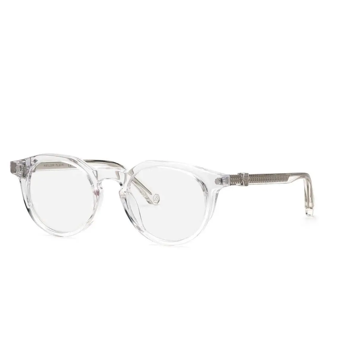 Philipp Plein VPP060M 880Y Shiny Transparent Grey 49MM Eyeglasses - Frame: Shiny Transparent Grey, Lens: Clear Demo Lenses, code: 880Y