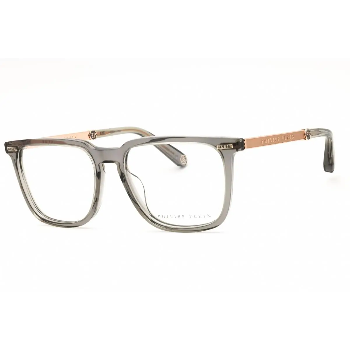 VPP058M 09MB Shiny Transparent Grey 54mm Eyeglasses by Philipp Plein