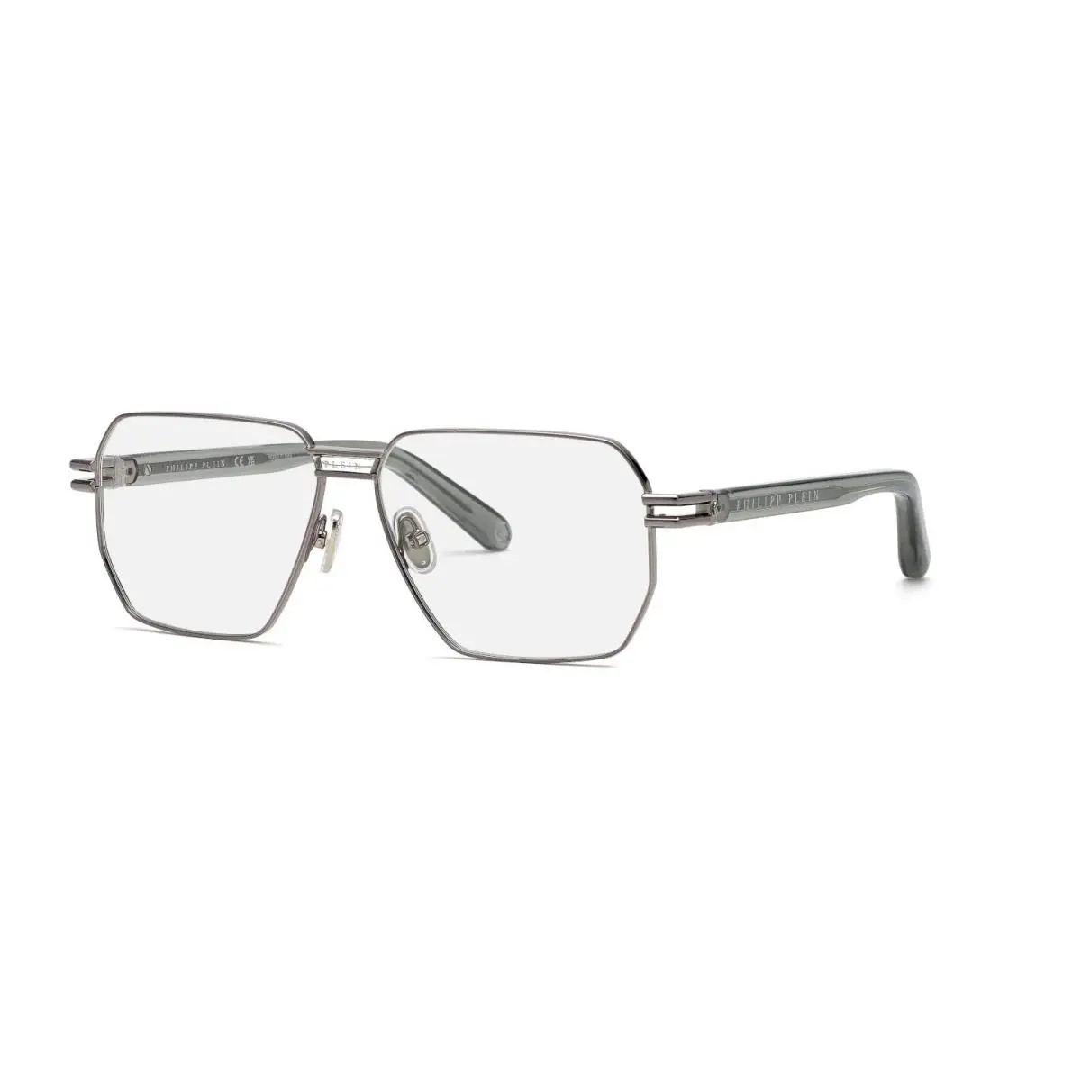 VPP114M 0509 Shiny Gunmetal Eyeglasses 58-13-140 by Philipp Plein