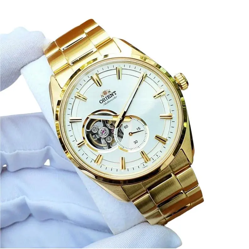 Orient Automatic Sapphire Crystal White Dial Stainless Men`s Watch RN-AR0007S