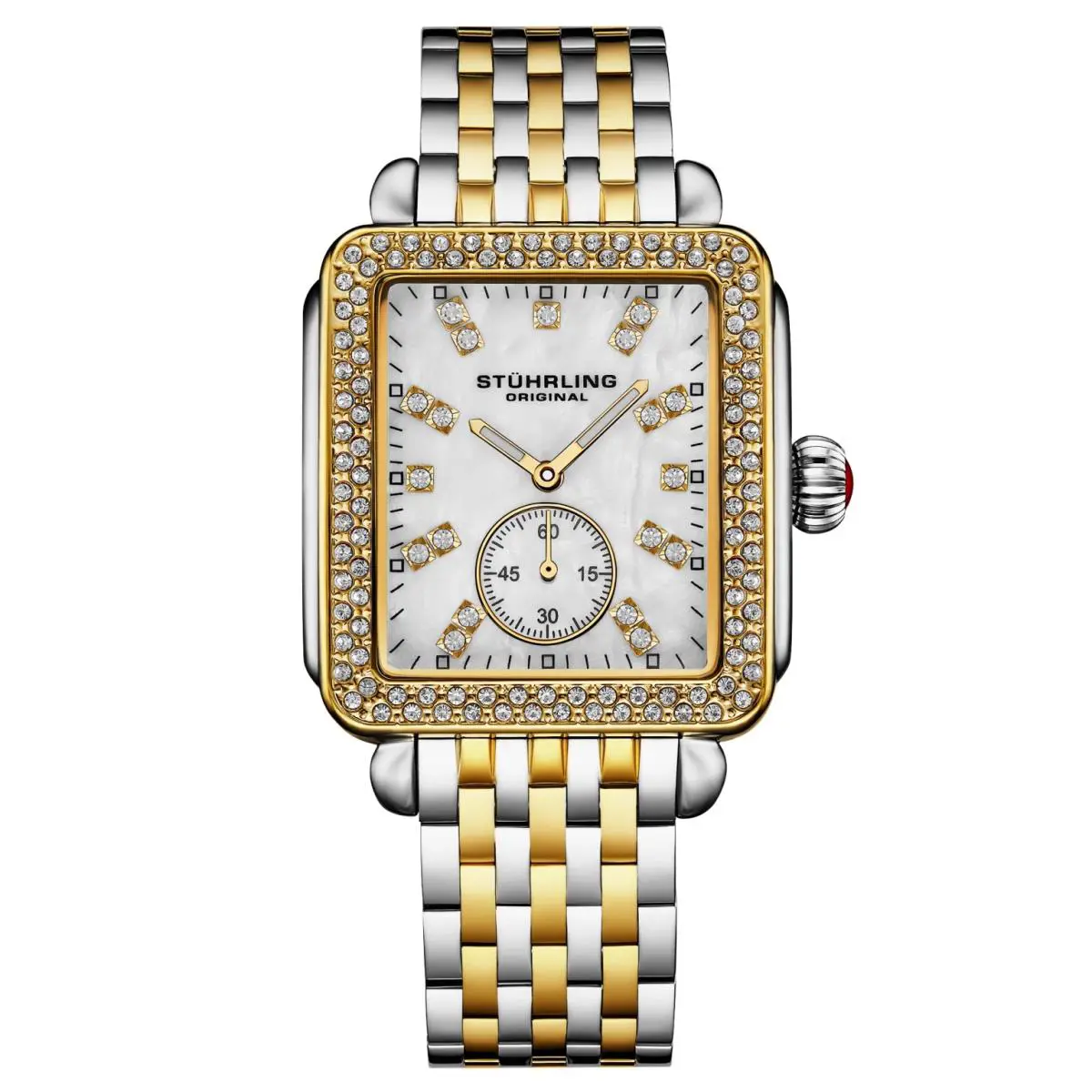 Stuhrling 4090 2 Mother of Pearl Two Tone Stainless Steel Womens Watch