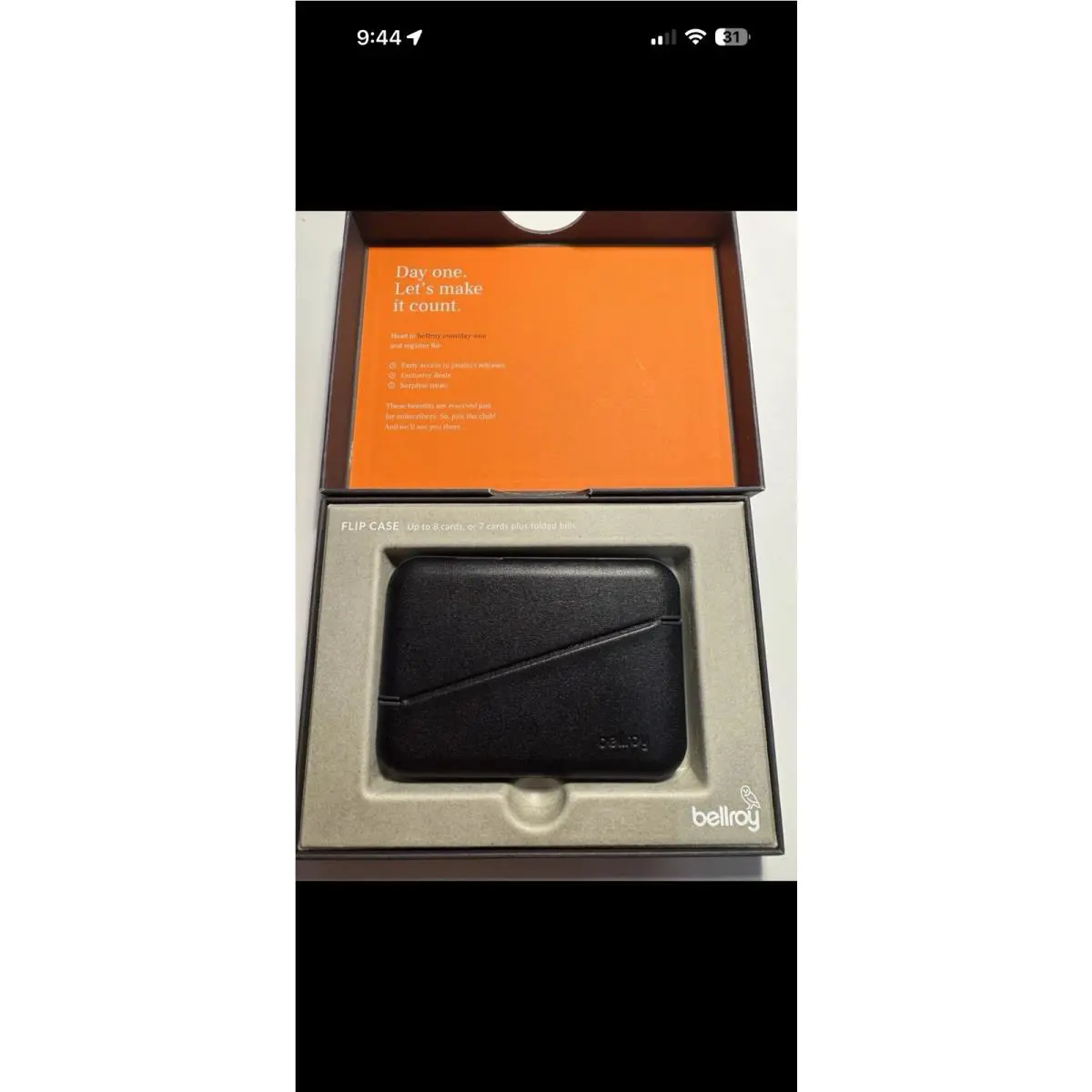 Bellroy Flip Case V2 Wallet Black Leather Rfid Slim Men`s Card Holder