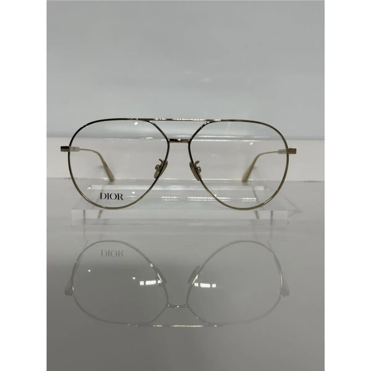 Dior Gendioro AU 8000 Shiny Gold Aviator Eyeglasses