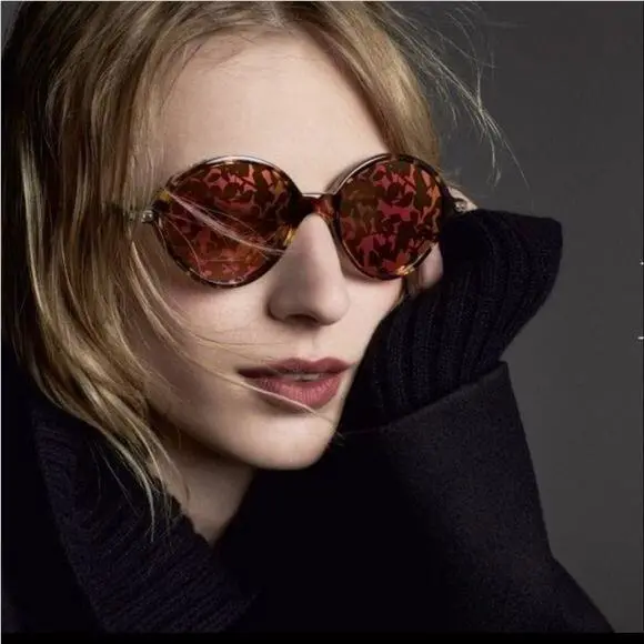 Christian Dior Umbrage Mirrored Foliage Round Sunglasses Resortwear 52mm