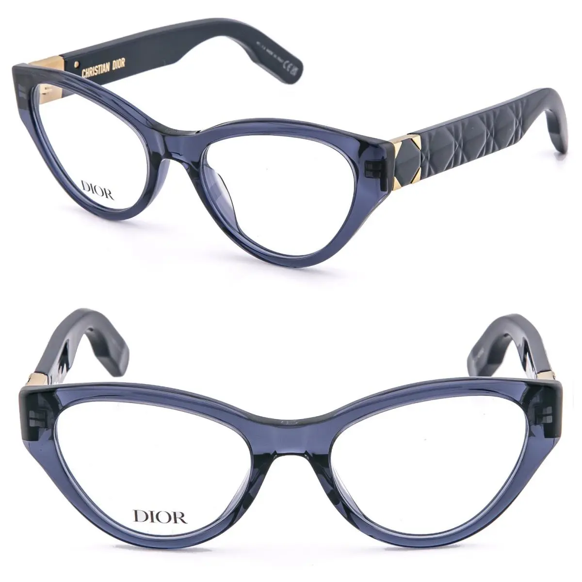 Christian  LADY9522O B1I Crystal Blue Cannage Eyeglasses Lady 95.22 CD50098I by Dior