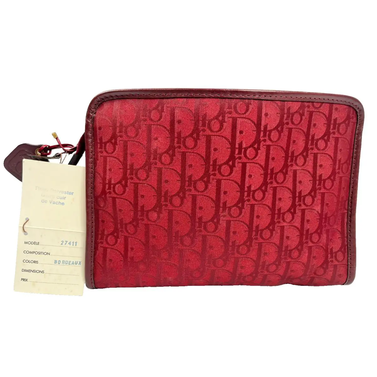 Christian  Trotter Clutch Bordeaux with Box Early 1970`s by Dior
