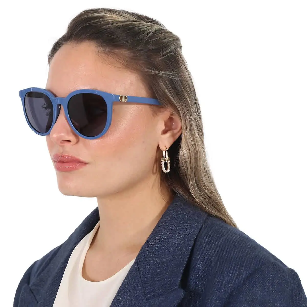 30MONTAIGNE Mini R2F Blue Grey Oval Ladies Sunglasses CD40020F 90V 57 by Dior
