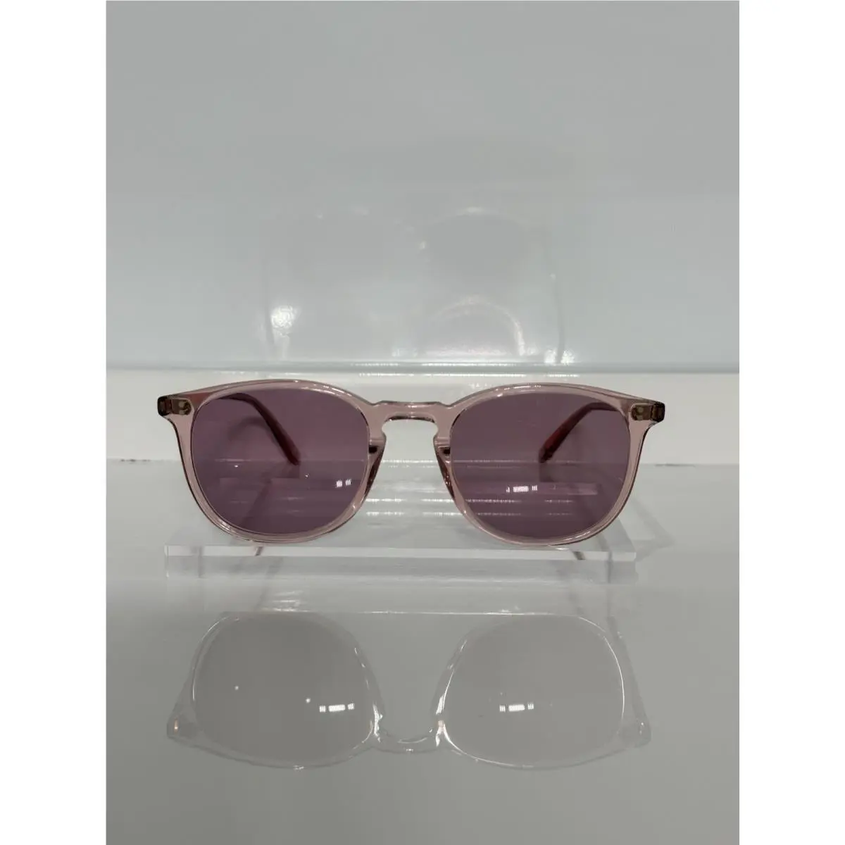 Garrett Leight Kinney Pink Acetate w. Custom Plum Tint Sunglasses