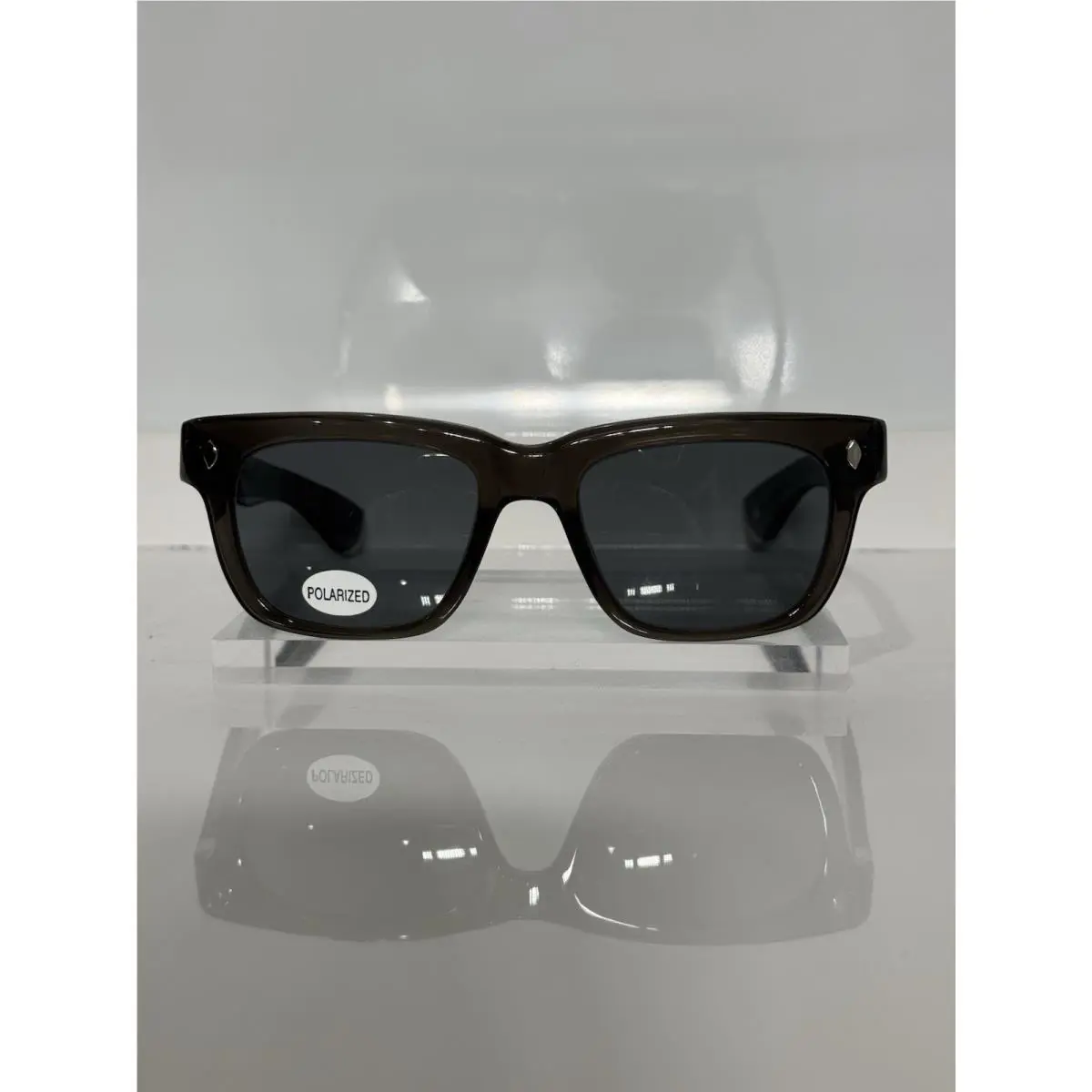 1of1 Garrett Leight Officine Generale Crystal Black Gray Polarized Sunglasses