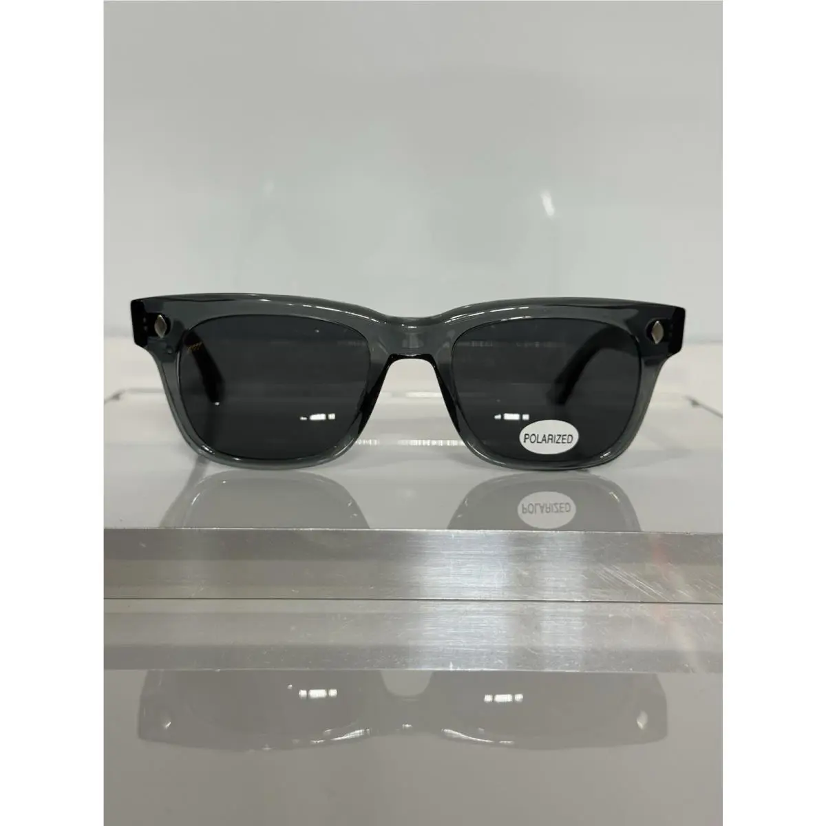 Garrett Leight Troubadour Retro Acetate Custom Polarized Gray Sunglasses