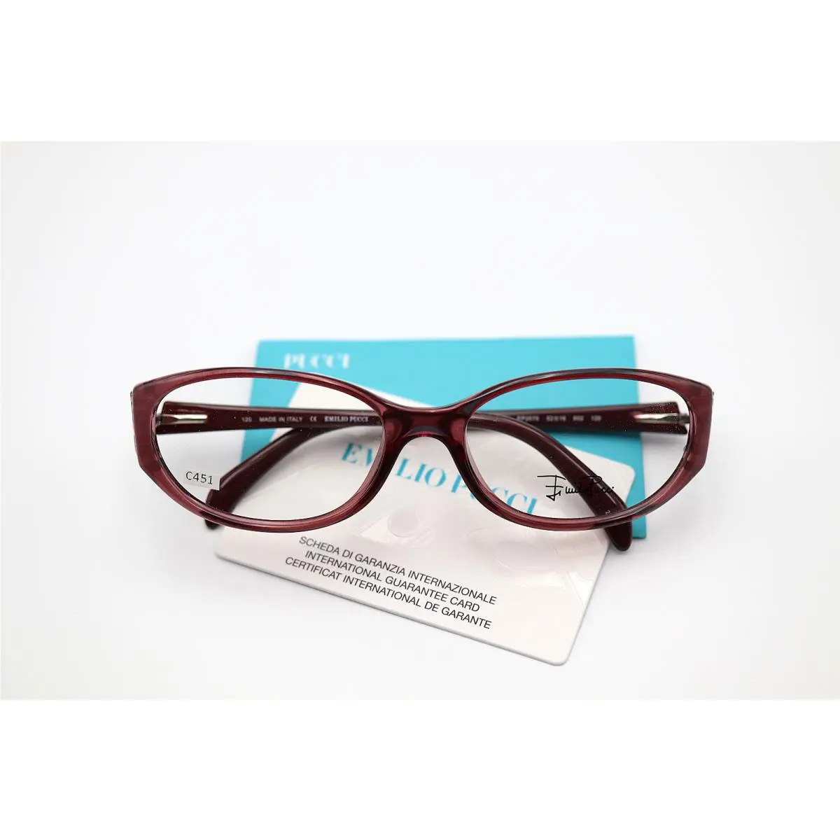 Emilio Pucci EP2676 602 Wine 52-16-120/135 Frames Flex Hg Card Italy C451