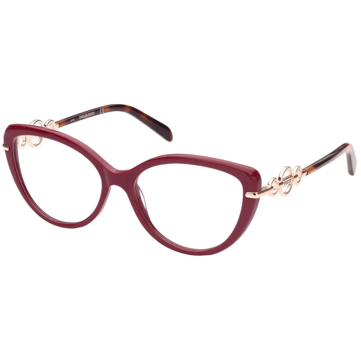 Emilio Pucci EP-5162 066 Red Gold Eyeglasses with Havana Tips 56/16/140