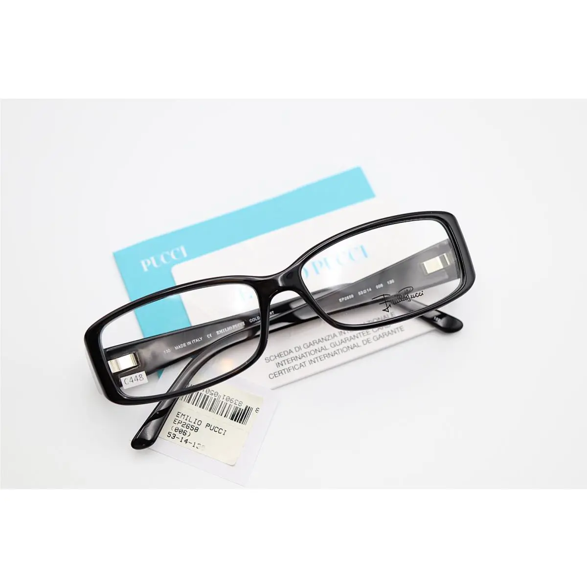 Emilio Pucci EP2658 006 Black 53-14-130 Frames Flex Hinges Card Italy C448