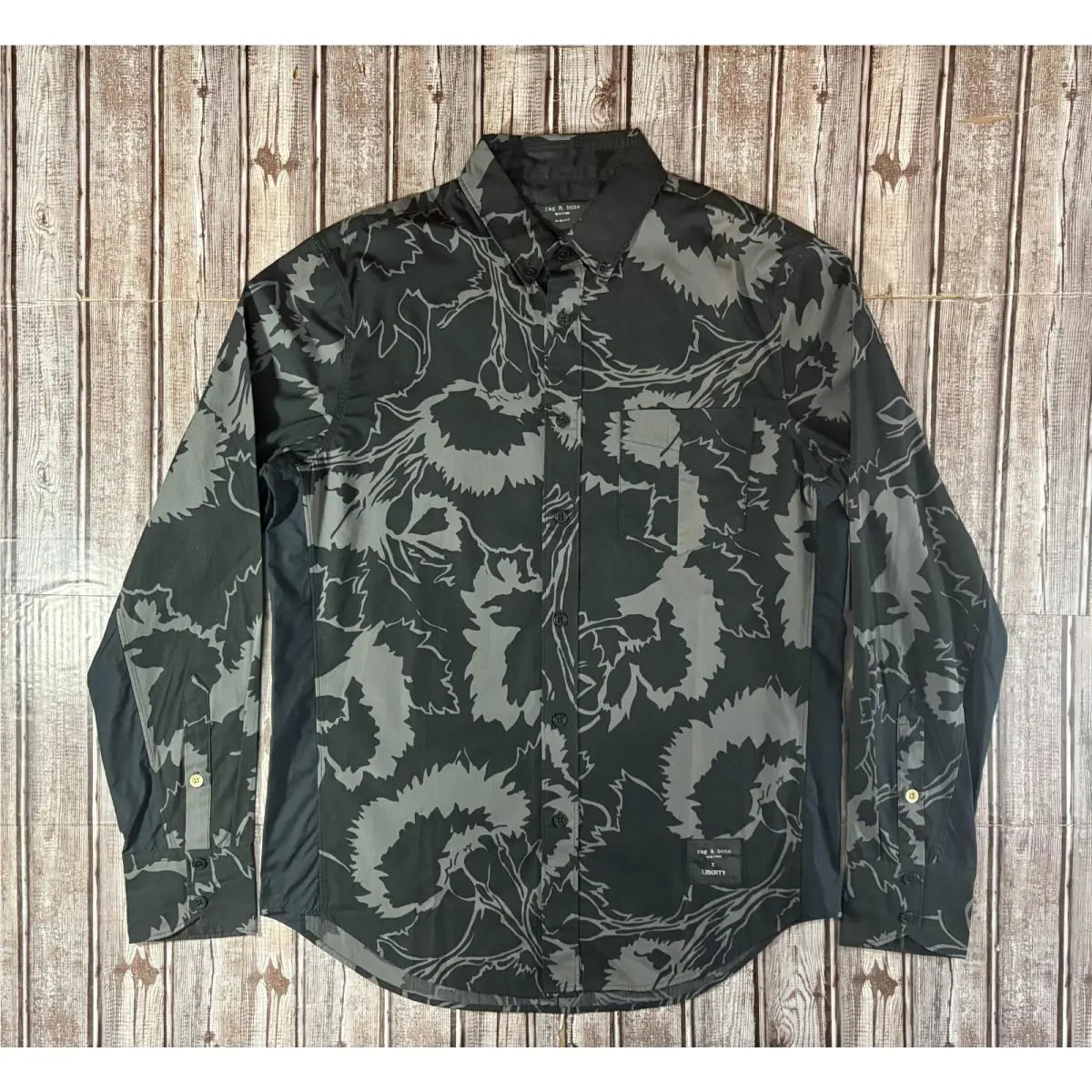 Rag Bone x Liberty Yokohama Graphic Print Floral Shirt Size M Color