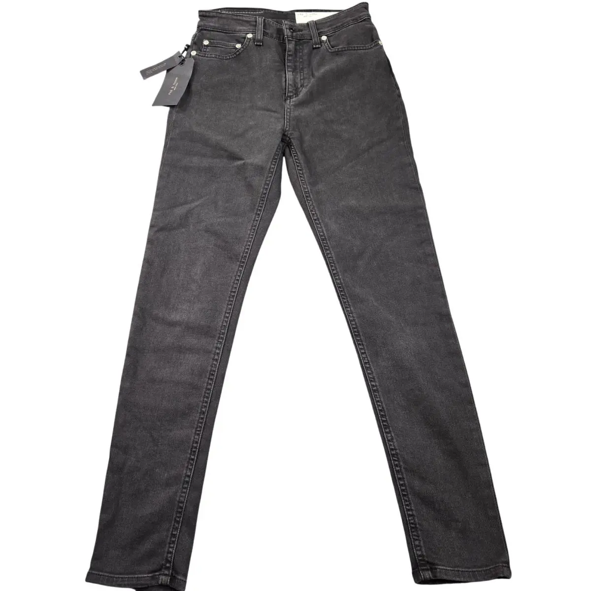 Rag Bone Nina Jeans Womens 25 Charcoal Mid Rise Ankle Skinny Stretch Denim