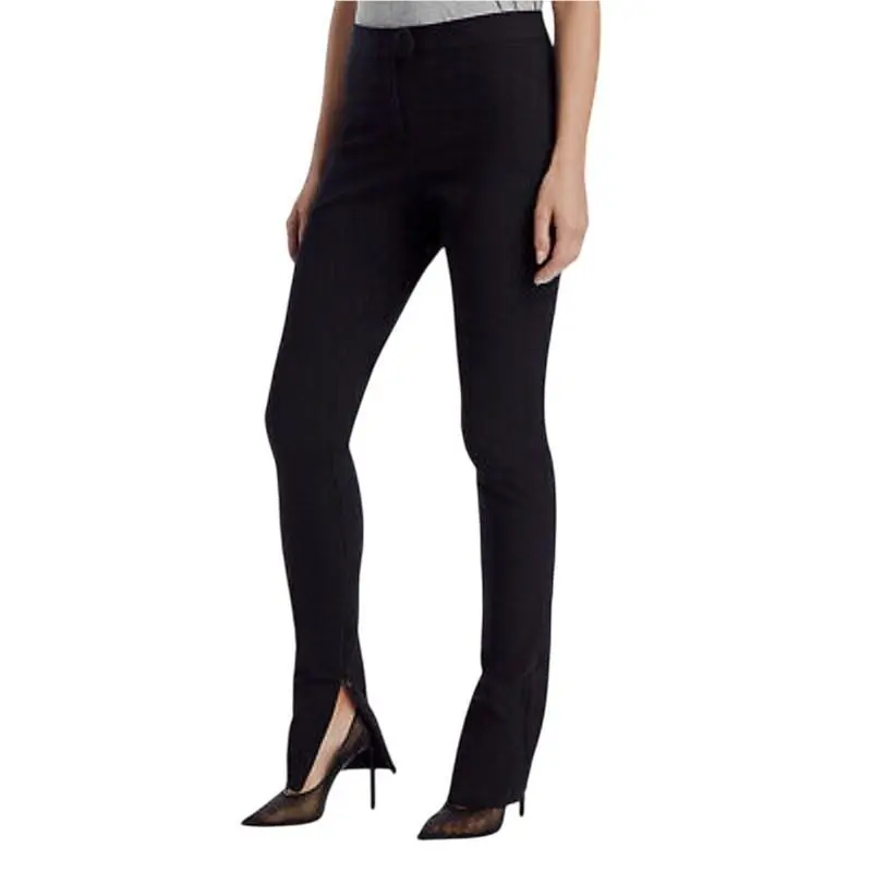 Rag Bone Icons Rebecca Zip Cuff Slim Leg Pants in Black Size 14 Flat Front