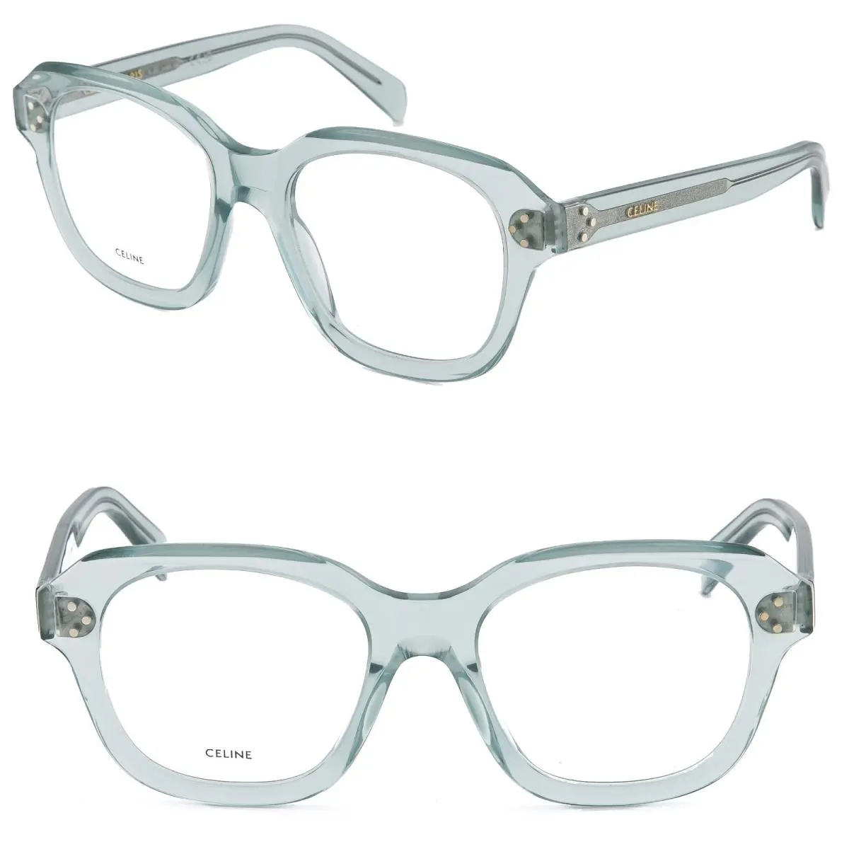 Celine 50124 Bold 3 Dots Crystal Blue Optical Fashion Eyeglass CL50124I 093 52mm