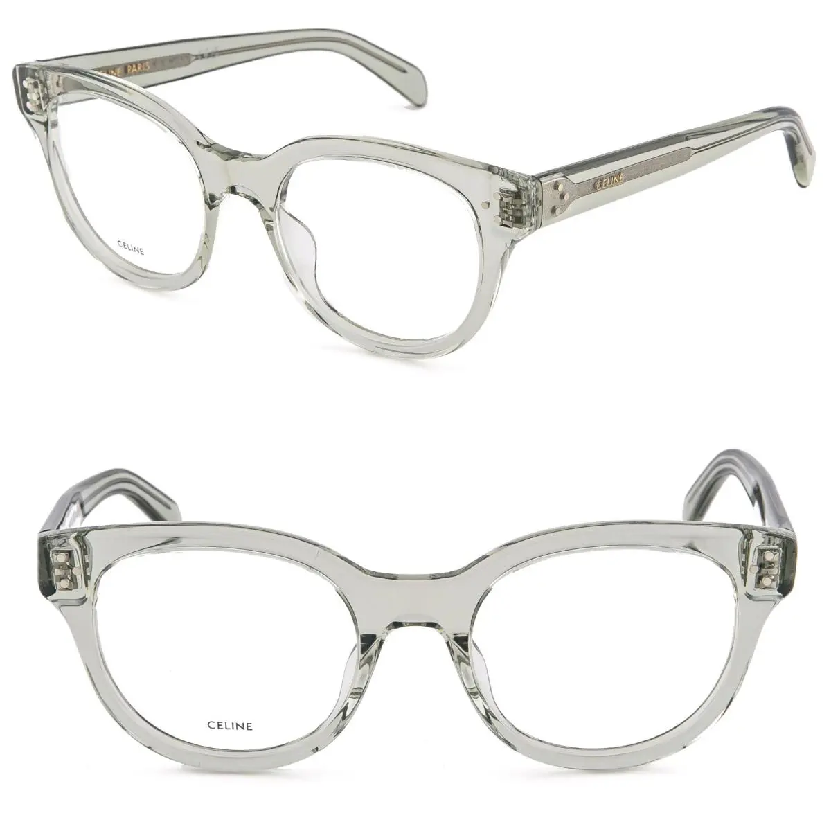 Celine 50109 Bold 3 Dots Crystal Green Optical Fashion Eyeglasses CL50109I 093