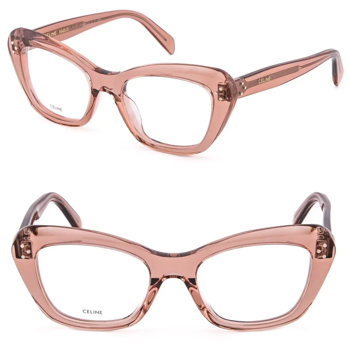 Celine 50112 Bold 3 Dots Crystal Red Optical Fashion Eyeglasses CL50112I 074 52m