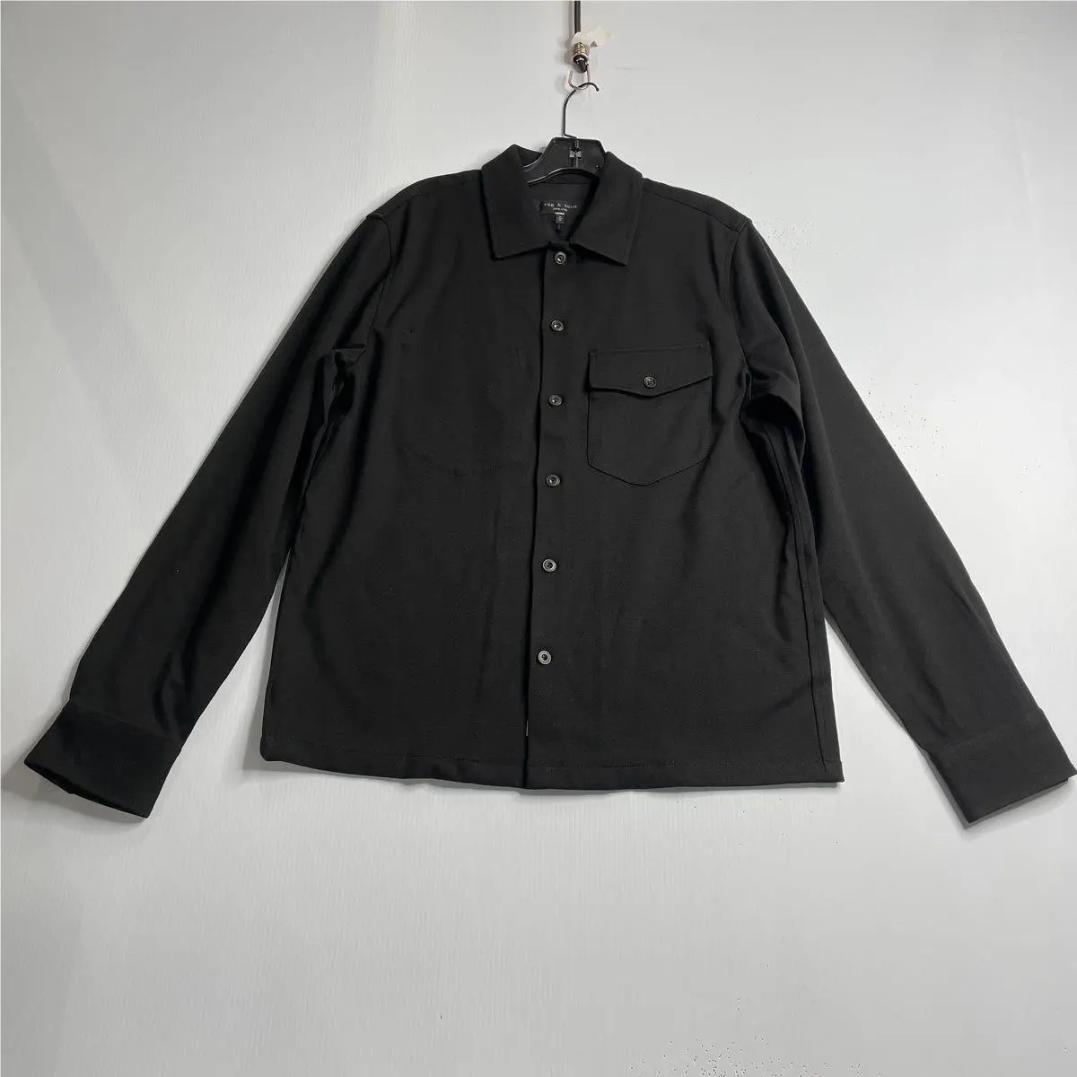 Rag Bone Stanton Short Sleeve Camp Shirt Men`s Size M Black
