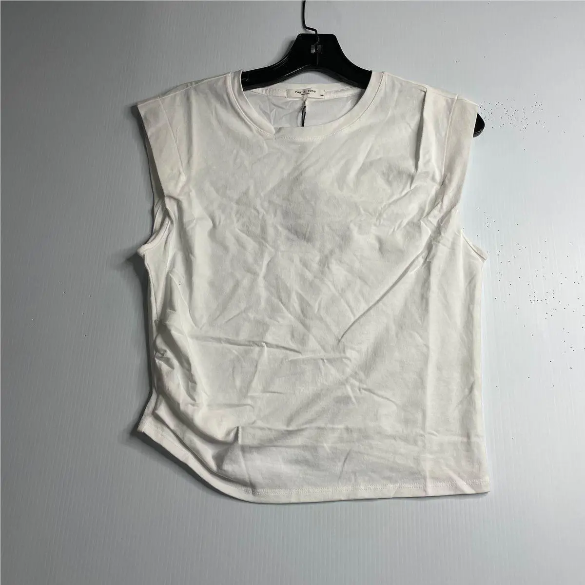 Rag Bone Mica Sleeveless Cropped Tank Top Women`s Size S White