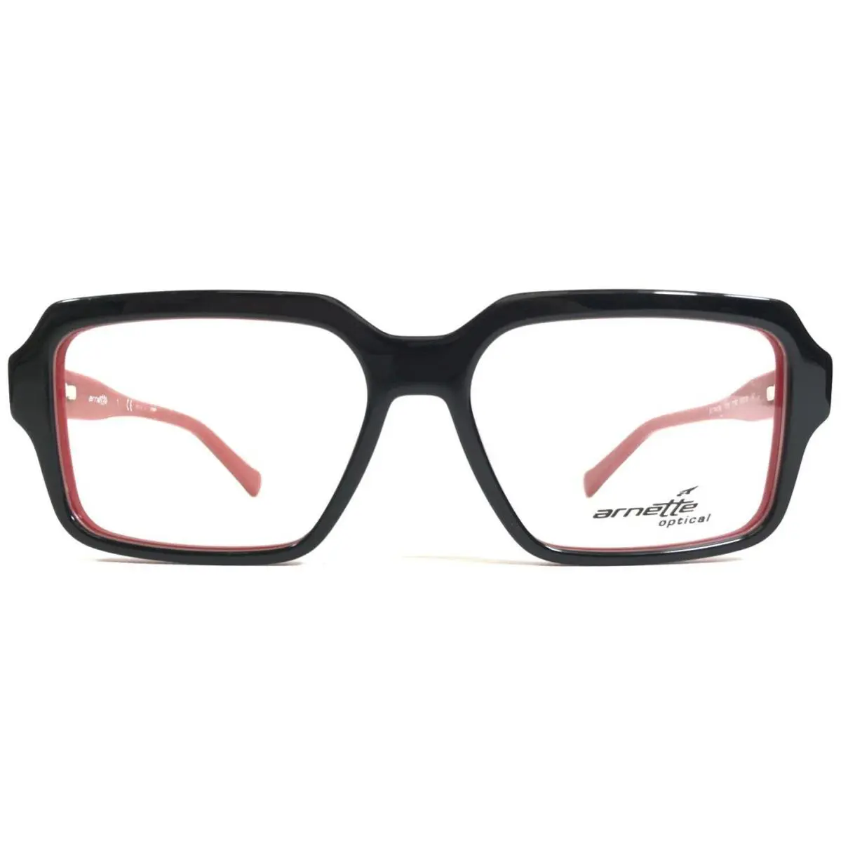 Arnette Eyeglasses Frames Bitrate 7084 1162 Black Red Square Mike Relm 53-15-140