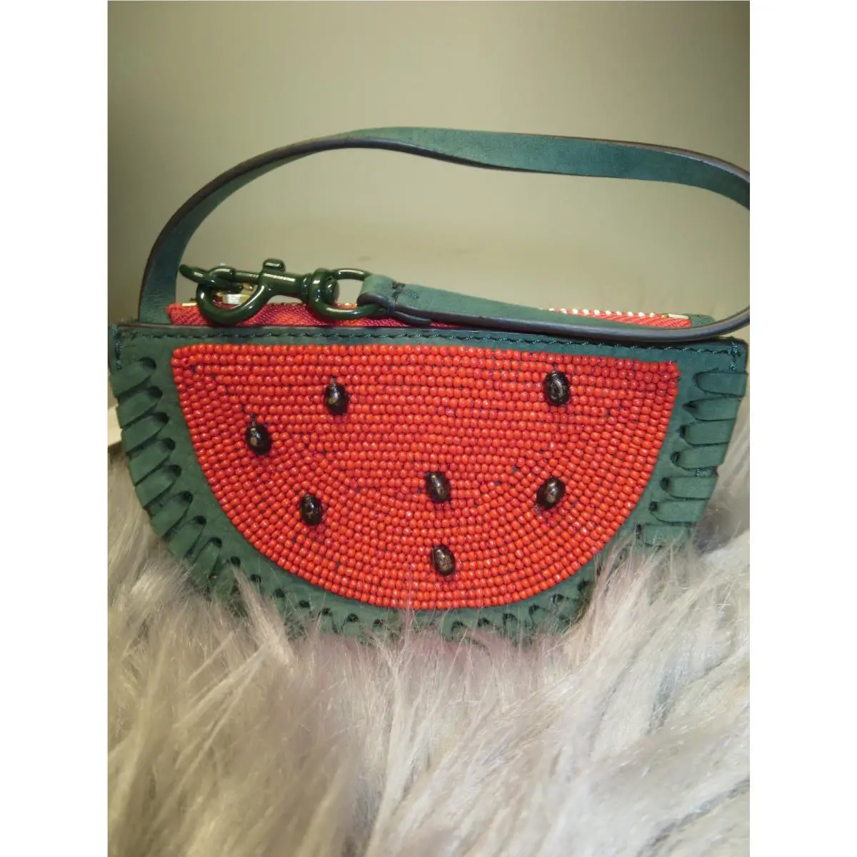 Tory Burch Beaded Leather Watermelon Coin Purse- $118+-NEW