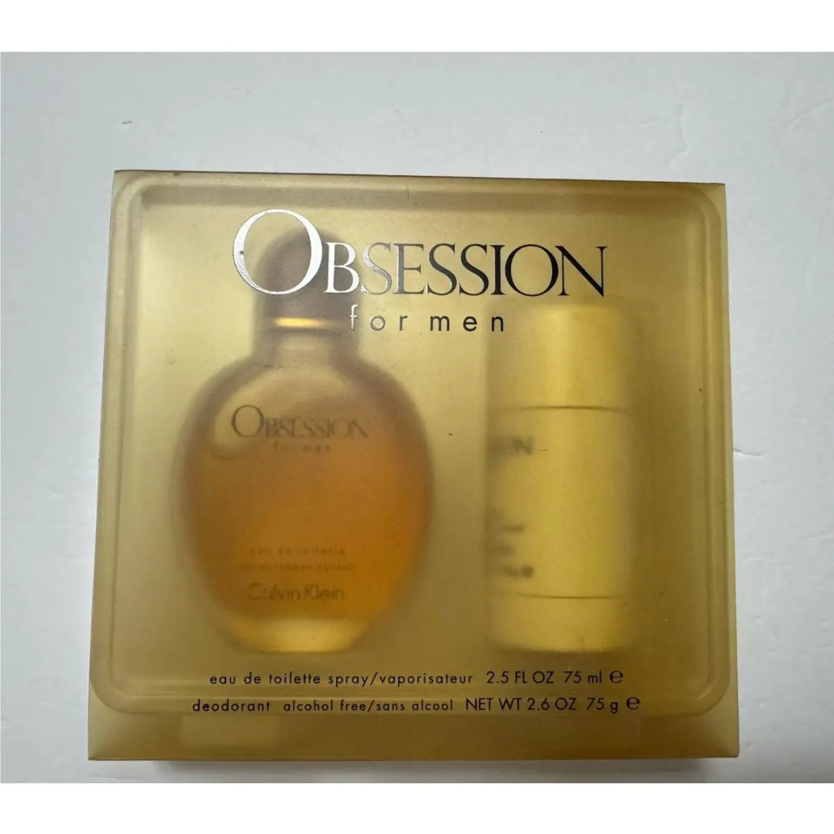 Vtg Calvin Klein Obsession For Men Eau De Toilette 2.5 FL OZ Spray Deodorant