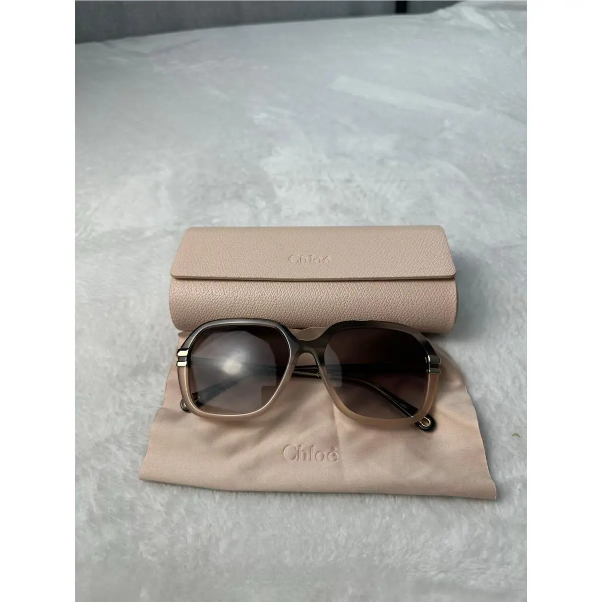 Chloé CH0204S 004 Grey Havana to Transparent with Case 70`s Retro Style