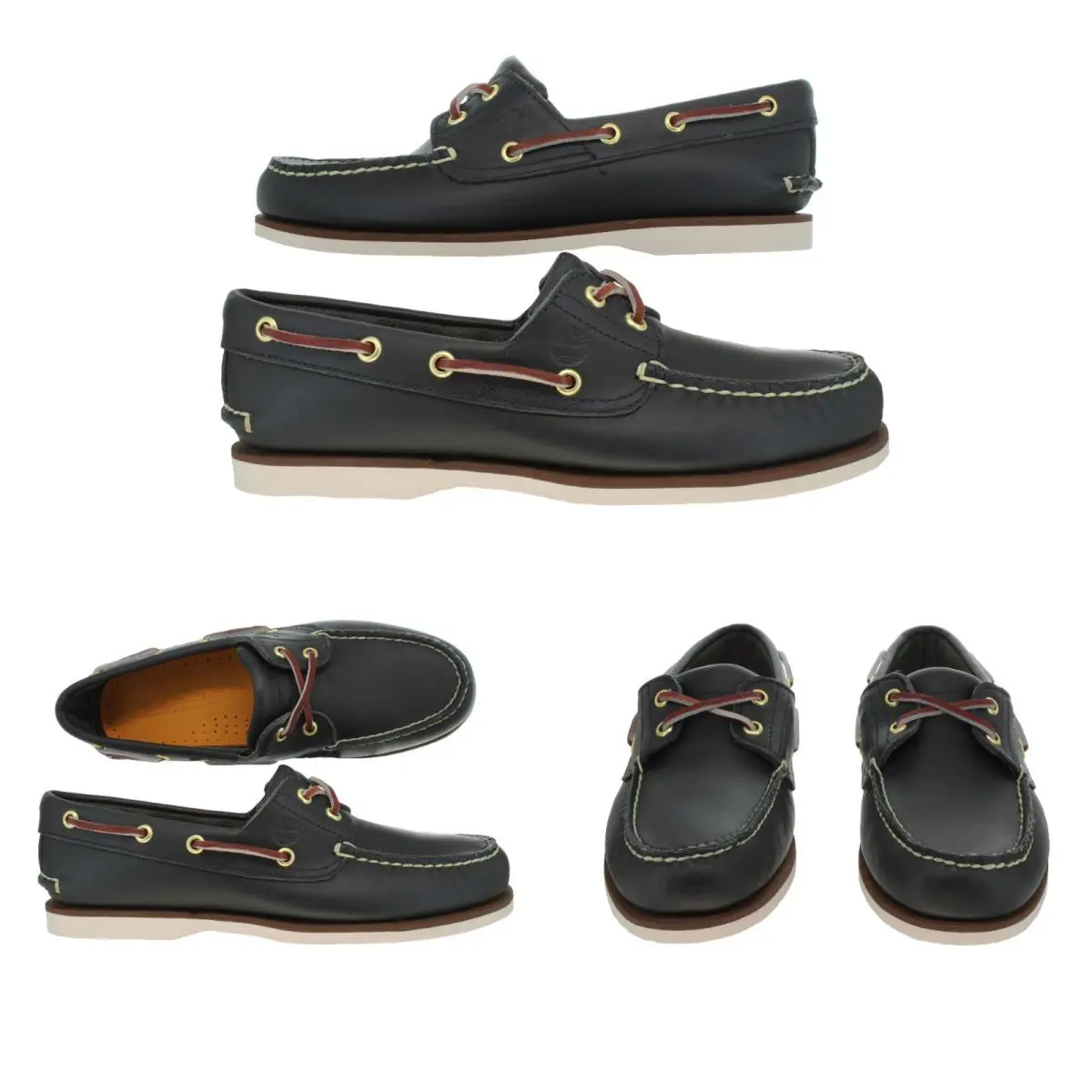 Timberland Men`s Classic Boat Shoes Navy - White Shoes Size 7.5 - Navy