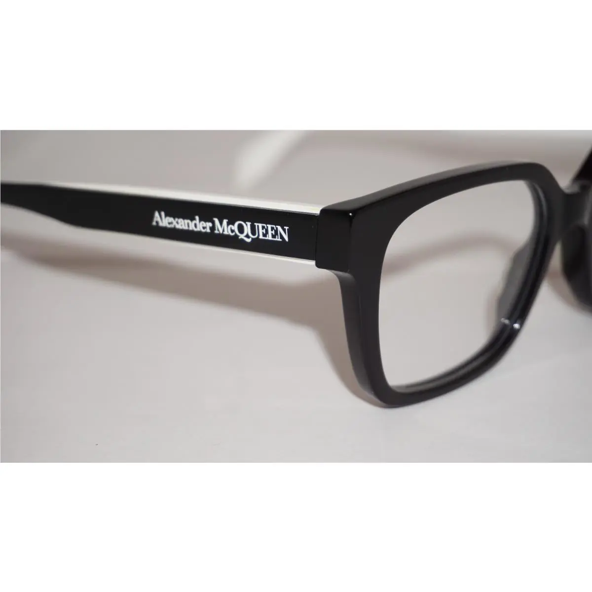 Alexander Mcqueen Eyeglasses Black White Logo AM0358O 003 52 18 145