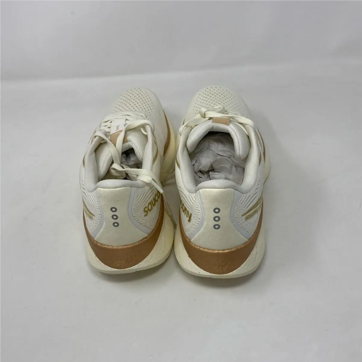 Saucony Ride 18 Women’s Vanilla/gold Running Shoes Sz 9.5