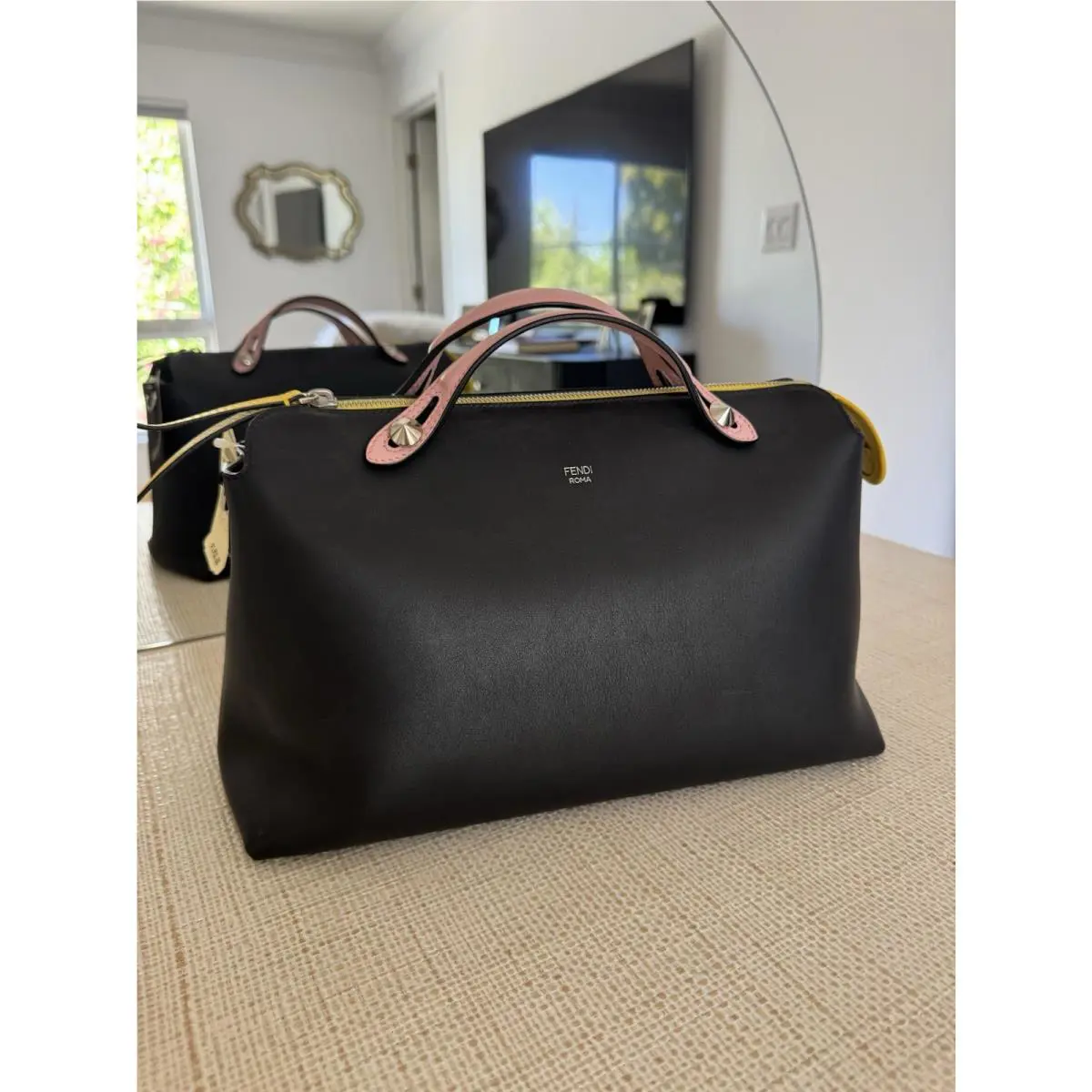 Fendi By The Way Black Leather Boston Bag Shoulder Strap Bergdorf