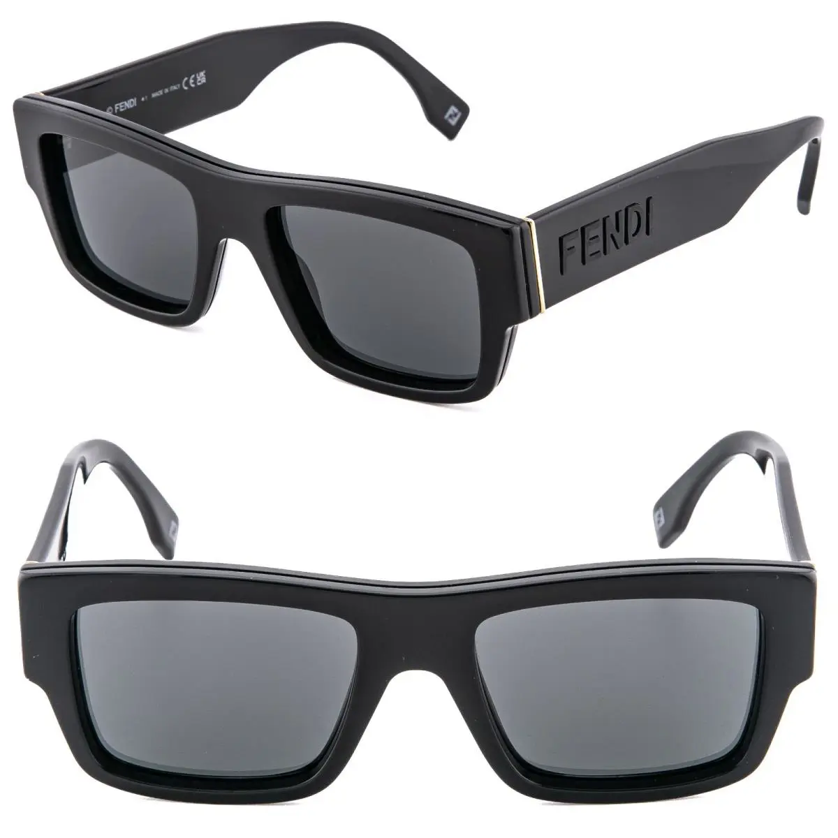 Fendi FE40118I Diagonal Logo Print 40118 Black Bold Sunglasses 01A