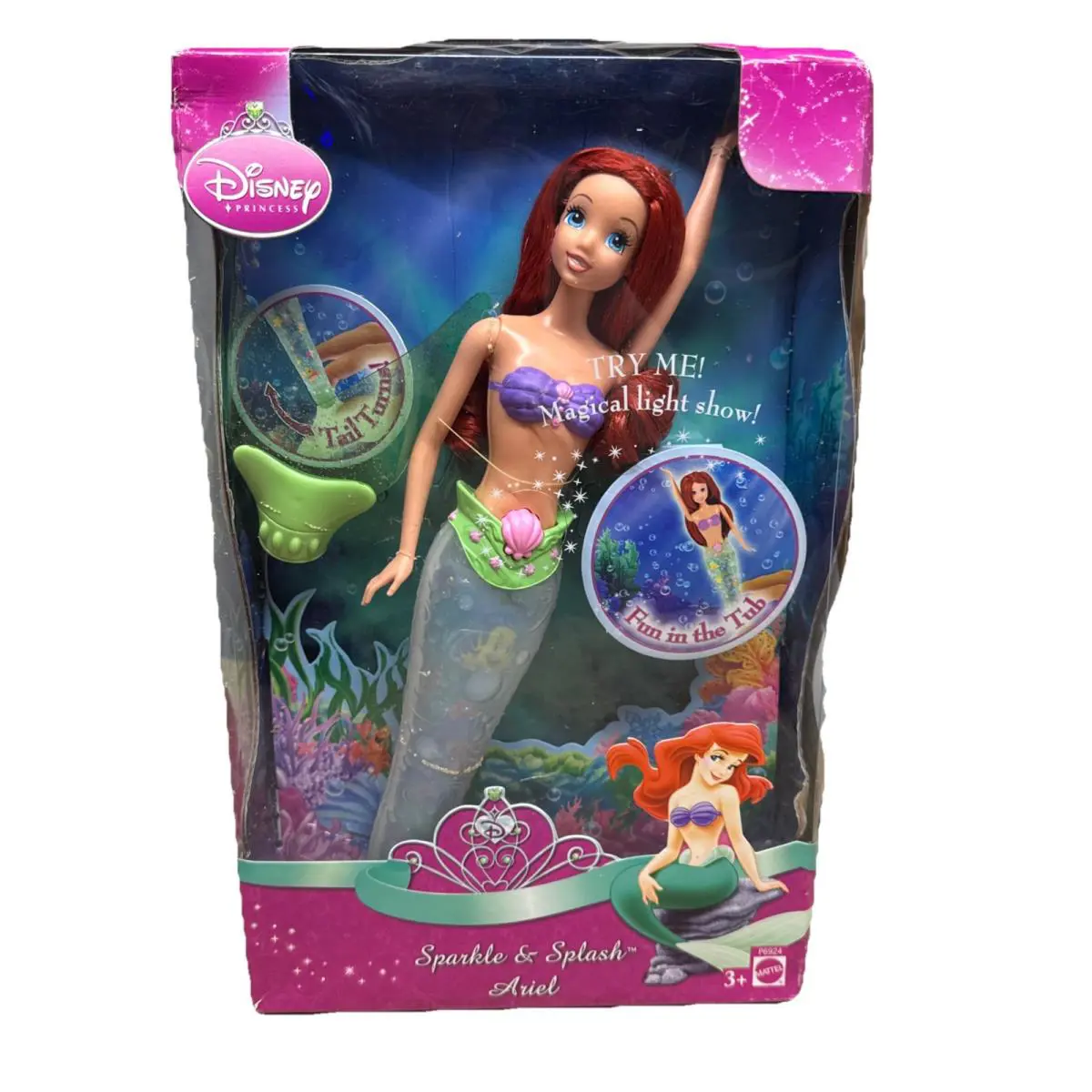 2008 Disney Princess The Little Mermaid Sparkle Splash Ariel Tlc Box