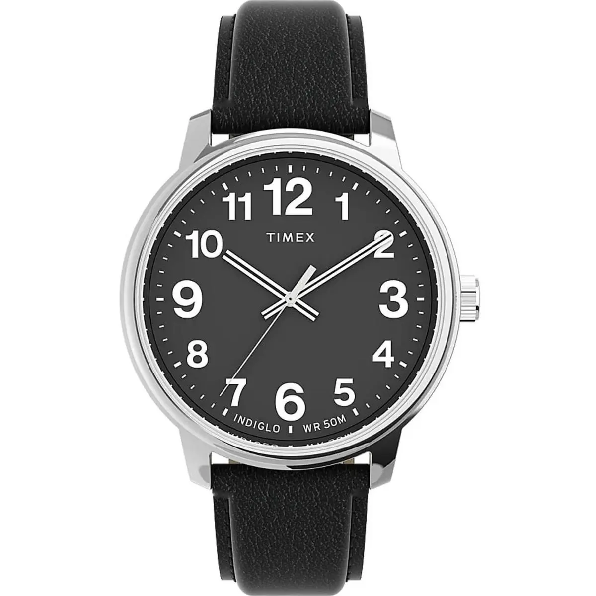Timex TW2V21400 Men`s Easy Reader Analog Watch Black Leather Strap
