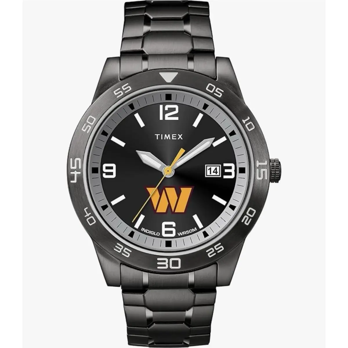 Officially Licensed Nfl Men`s Acclaim Watch By Timex 630108-J Washington - Dial: Black, Band: Black, Bezel: Black