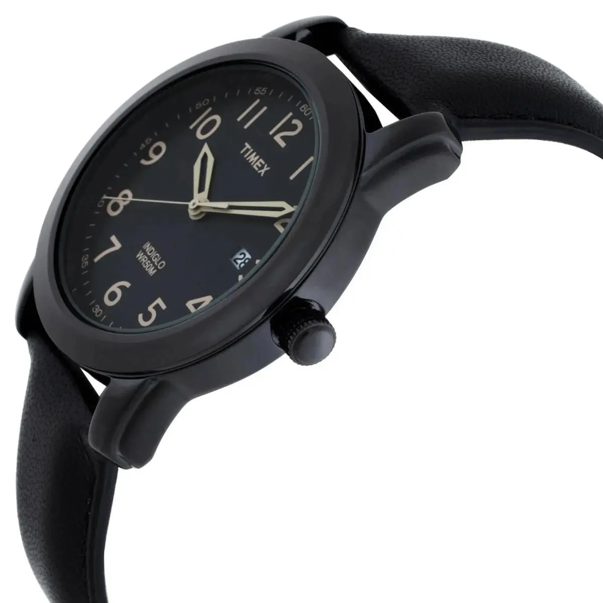 Timex Easy Reader Men`s 40mm Black Dial Quartz Leather Strap Watch TW2R29800