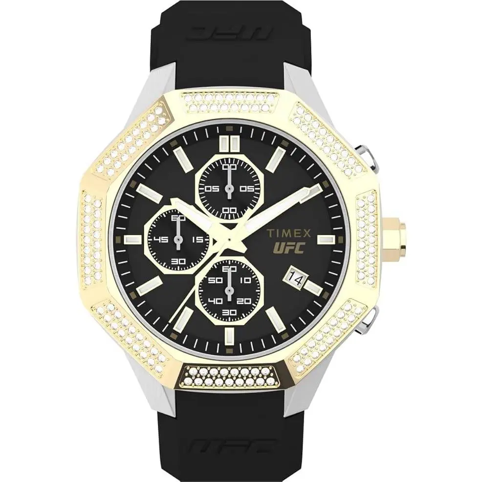Timex Ufc King Chrongraph Black Silicone Mens Watch TW2V85200 TW2V99200
