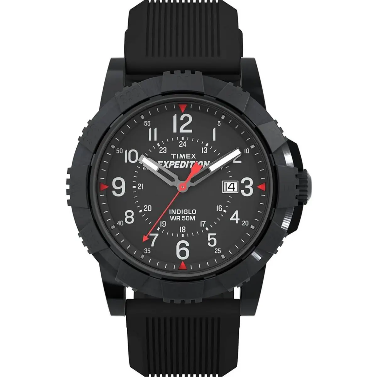 Timex Men`s Watch Expedition North Quartz Black Dial Silicone Strap TW4B32000VQ - Dial: Black, Band: Black