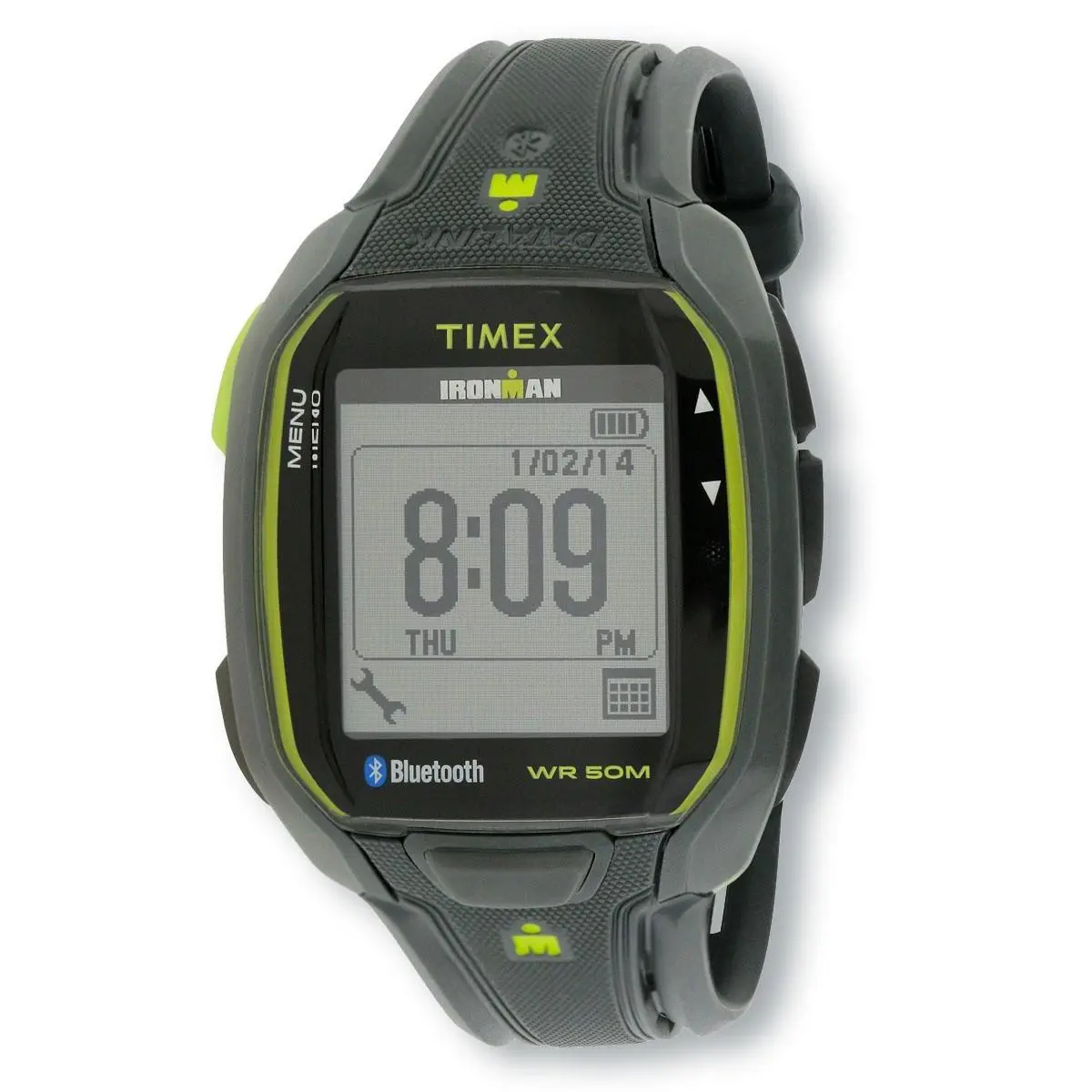 Timex TW5K84500 Ironman Run x50+ Charcoal/lime Resin Strap Sports Watch