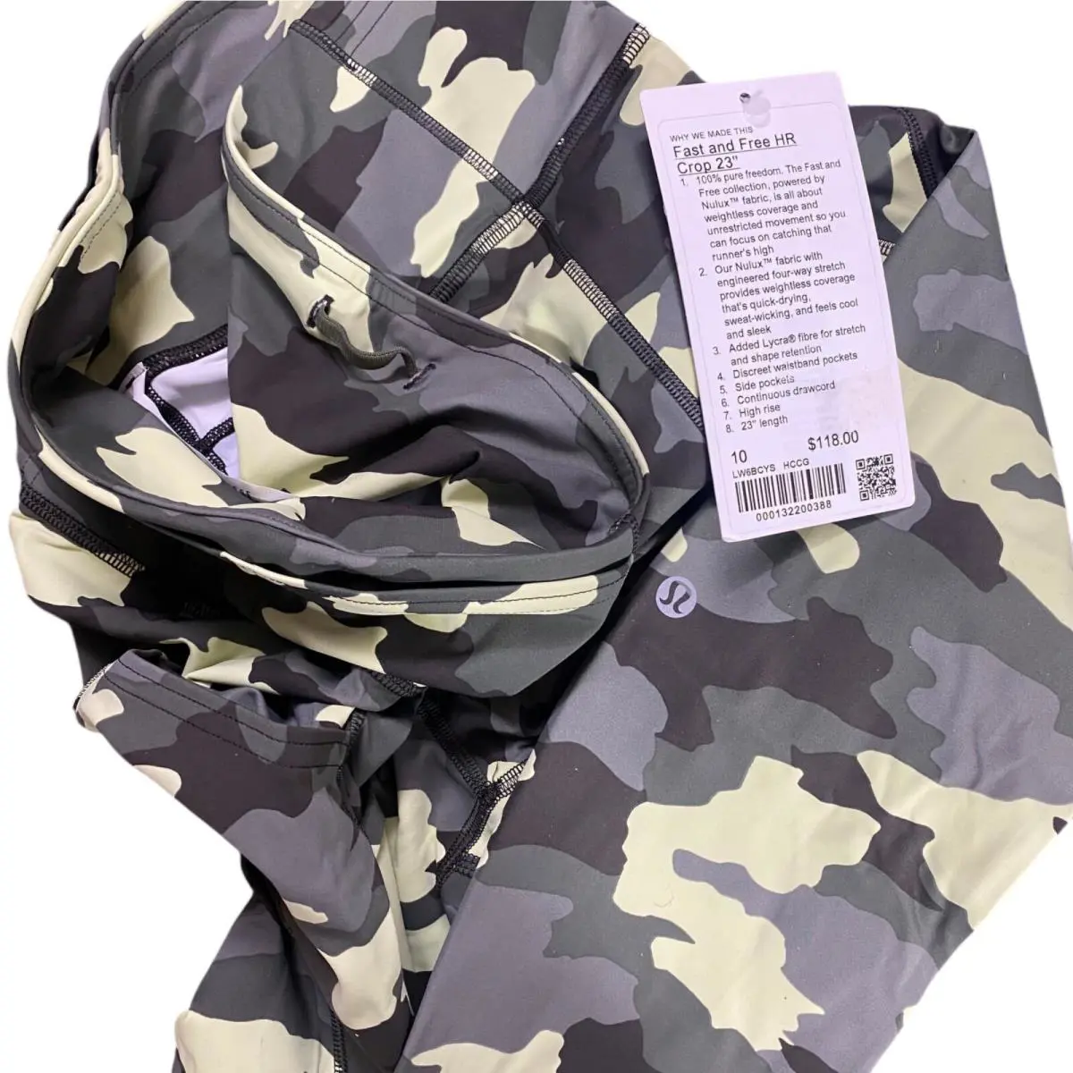 Lululemon clothing - Lululemon Fast and Free High Rise Crop Tight - LW6BCYS/LW5BXRS - Camo Gren Multi 5
