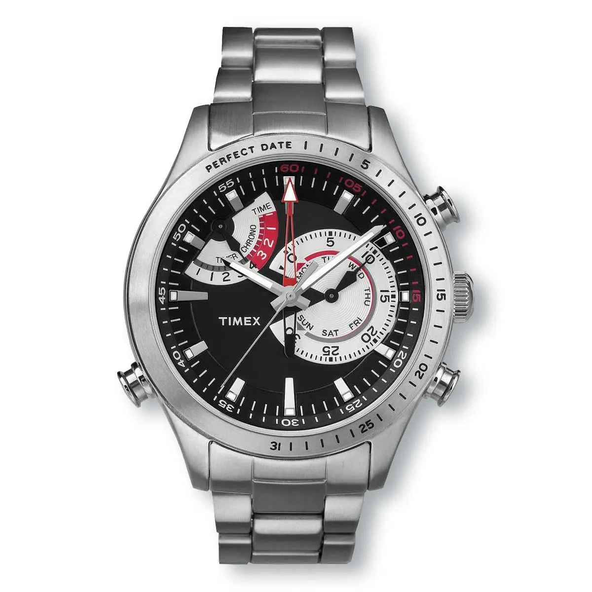 Timex TW2P73000 Intelligent Chronograph Silvertone Bracelet Watch