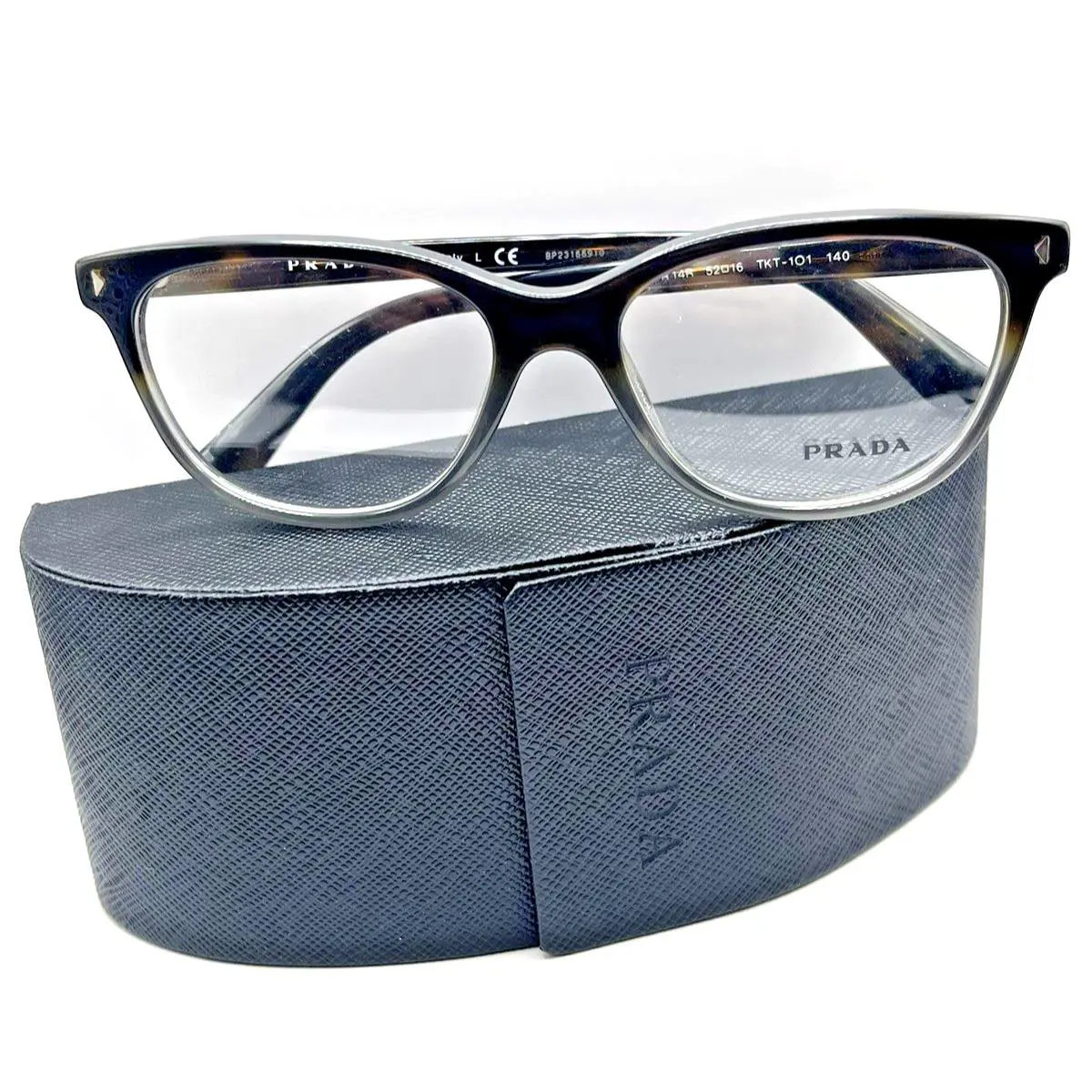 Prada Eyeglasse Vpr 14R TKT-1O1 Dark Havana/gray 52-16-140