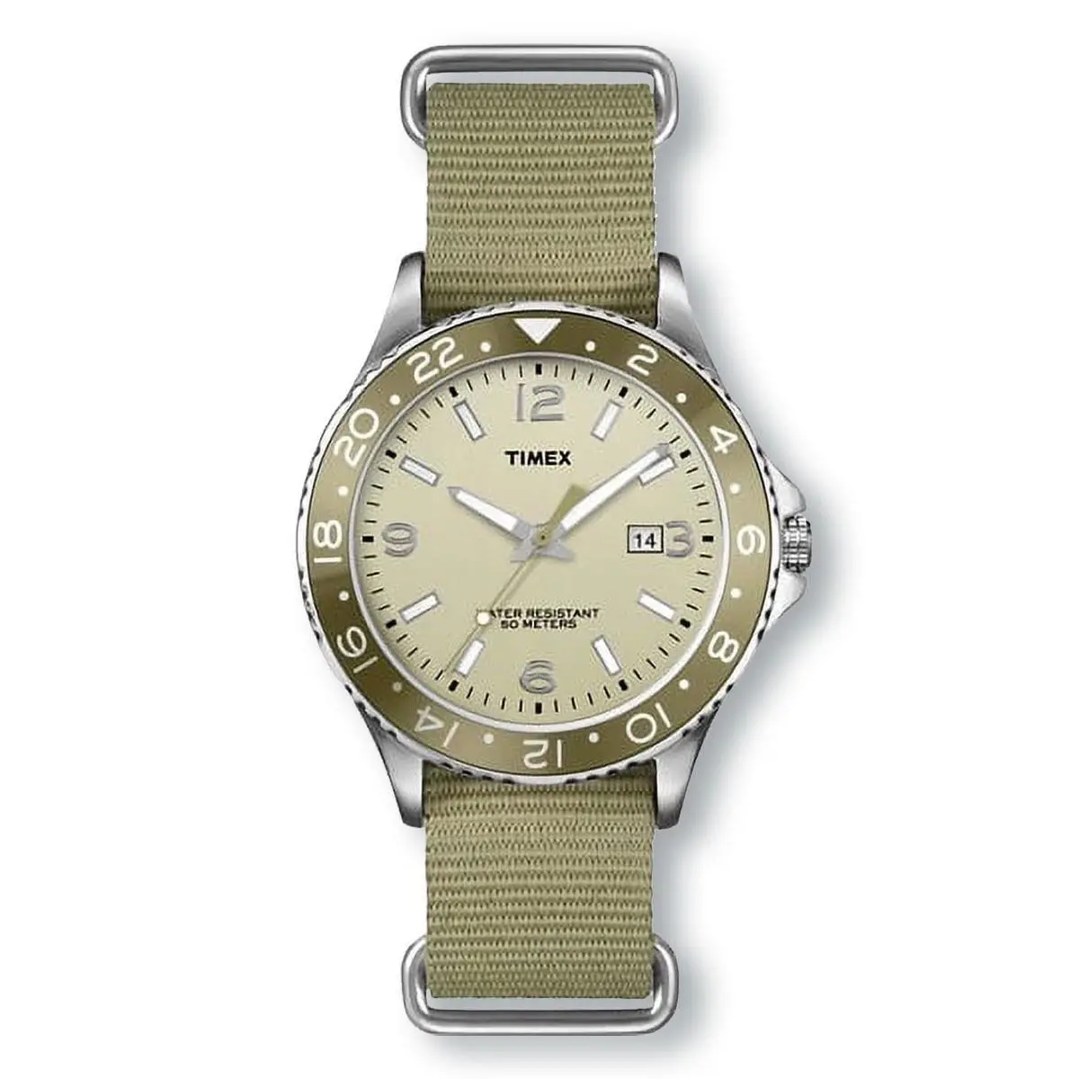 Timex T2P035 Olive Green 3 Hand Sport Watch