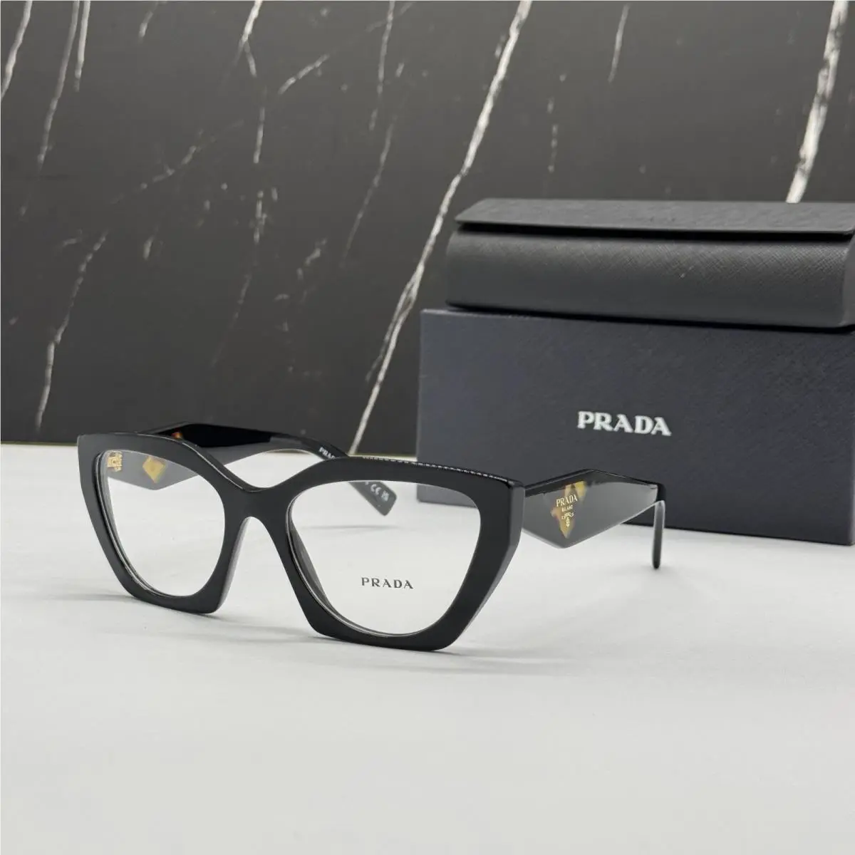 Prada PR09YV 1AB1O1 Eyeglasses PR 09YV 1AB1O1 Black Women Cat Eye Vpr 09Y 1A